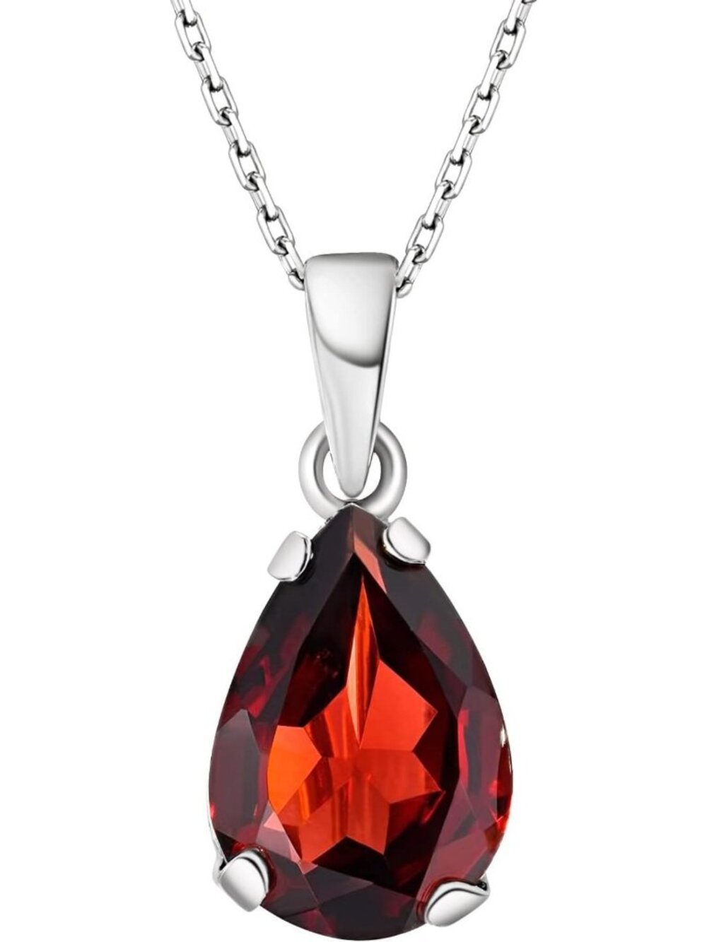 Elegant Birthstone Pendant Necklace, 925 Sterling Silver, Perfect Gift for Her